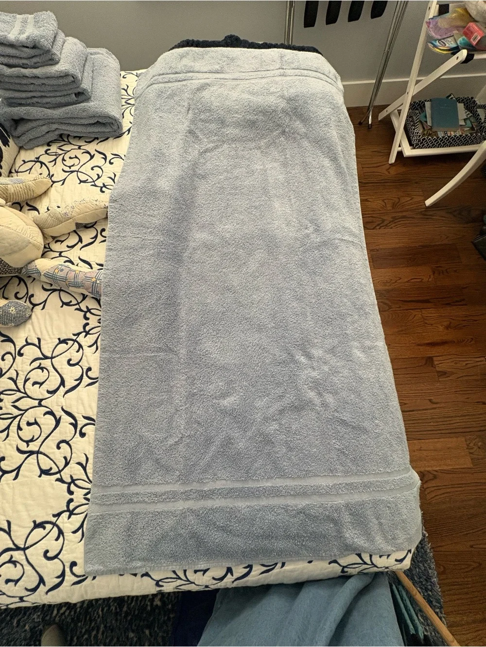 Vintage Ralph Lauren Soft Light Blue Plush Towel Set